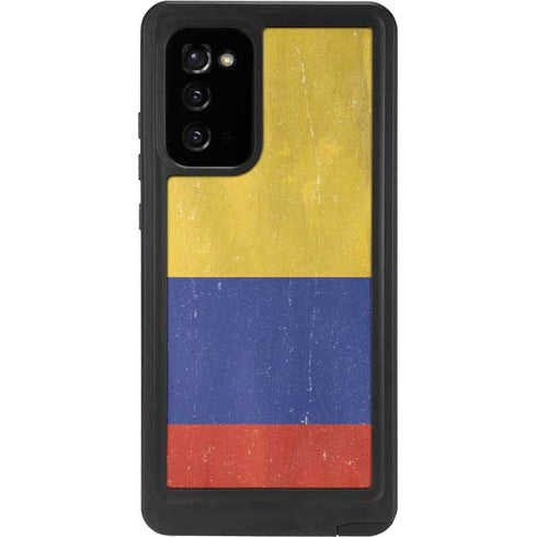 Colombia Flag Distressed Galaxy Note20 5G Waterproof Case